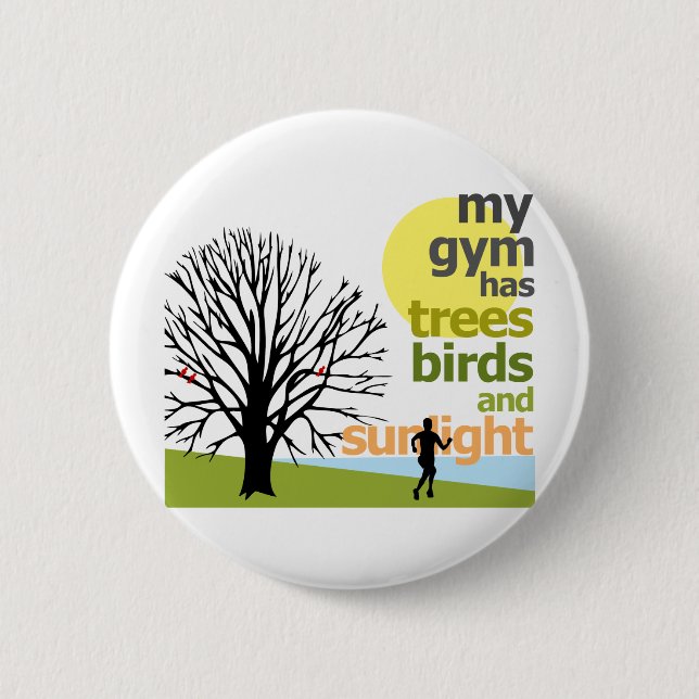 Bóton Redondo 5.08cm Meu Gym tem árvores (Frente)