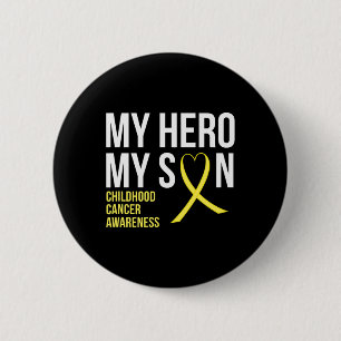 Bóton Redondo 5.08cm Meu Herói Meu Filho Cancer Sensibilização