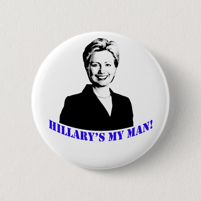 Bóton Redondo 5.08cm Meu homem de Hillary! (Frente)
