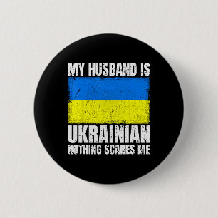 Bóton Redondo 5.08cm Meu marido é a bandeira ucraniana para a esposa Uc