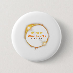 Bóton Redondo 5.08cm Meu Primeiro Eclipse Solar Meninas 2024 Eclip Sola