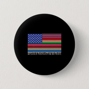 Bóton Redondo 5.08cm México Americano Bandeira Serape Cinco De Mayo Par