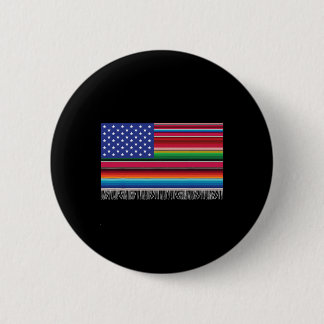Bóton Redondo 5.08cm México Americano Bandeira Serape Cinco De Mayo Par