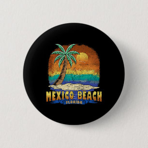 Bóton Redondo 5.08cm Mexico Beach Flórida Vintage angustiou Souvenir