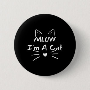 Bóton Redondo 5.08cm Miau Um Gato Fantasia Divertida de Halloween Homen