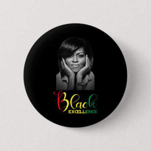 Bóton Redondo 5.08cm Michelle Obama Black Excellence Black History Mont