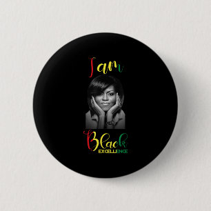 Bóton Redondo 5.08cm Michelle Obama Black Excellence Black History Mont