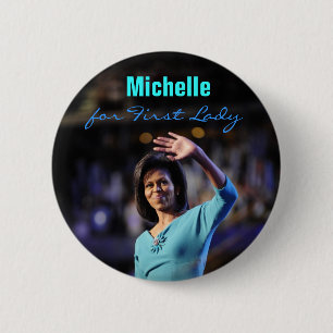 Bóton Redondo 5.08cm Michelle Obama para a primeira senhora Botão