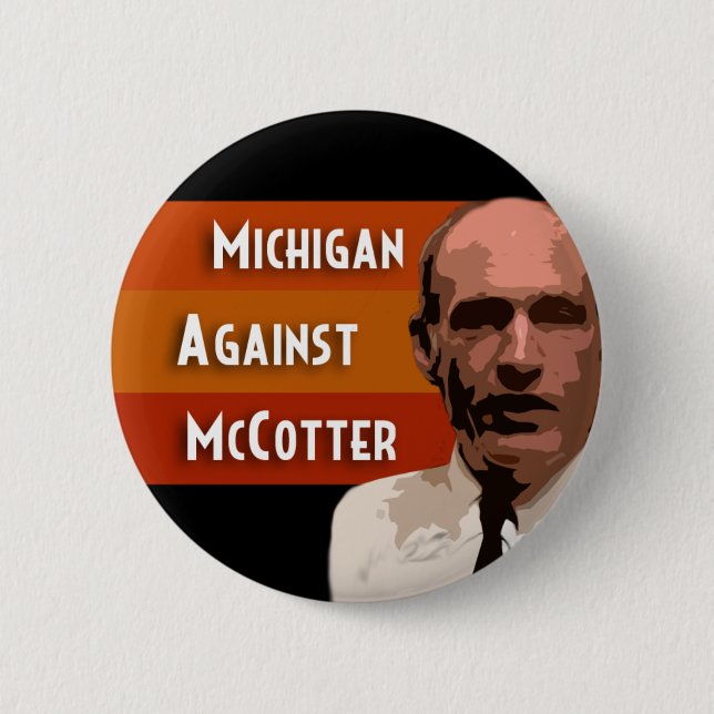 Bóton Redondo 5.08cm Michigan contra McCotter (Frente)