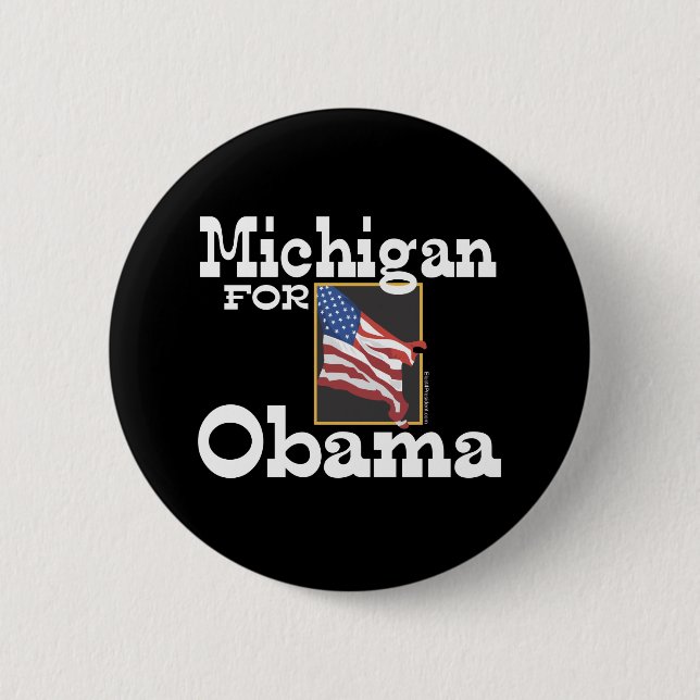 Bóton Redondo 5.08cm Michigan para o botão de Obama (Frente)