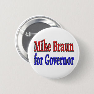 Bóton Redondo 5.08cm Mike Braun para o Governador
