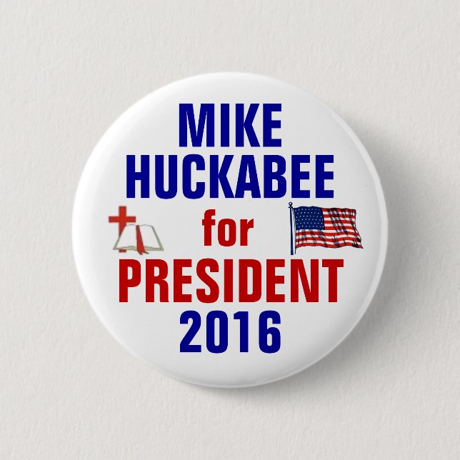 Bóton Redondo 5.08cm Mike Huckabee 2016 (Frente)
