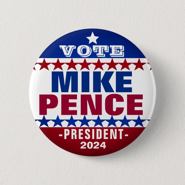 Bóton Redondo 5.08cm Mike Pence para o botão de campanha do presidente  (Frente)