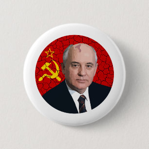 Bóton Redondo 5.08cm Mikhail Gorbachev Button
