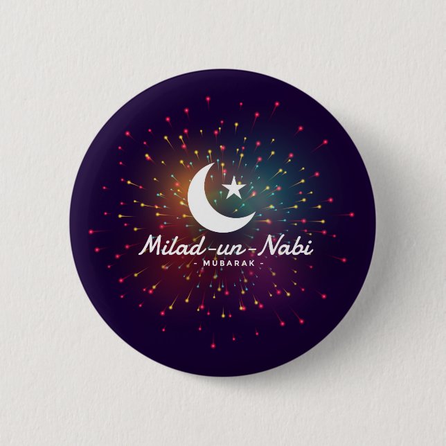 Bóton Redondo 5.08cm Milad-un-Nabi Mubarak (Frente)