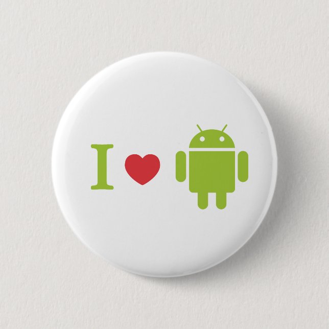 Bóton Redondo 5.08cm Mim Android do coração (Frente)