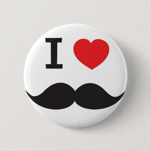 Bóton Redondo 5.08cm Mim bigode do coração