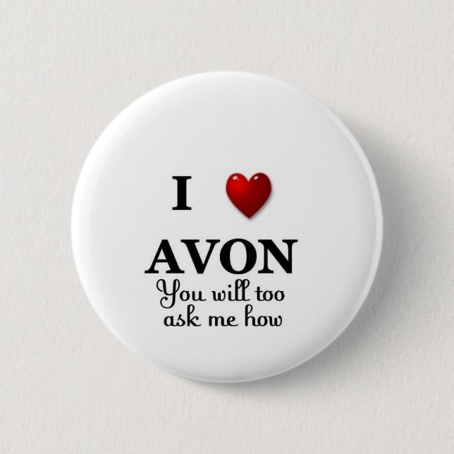 Bóton Redondo 5.08cm mim coração avon - pergunte como (Frente)