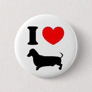 Bóton Redondo 5.08cm Mim Dachshund do coração