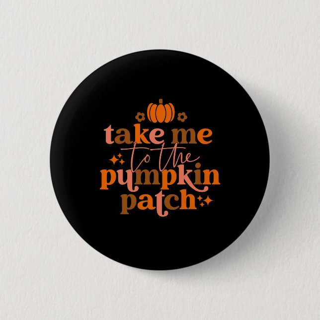 Bóton Redondo 5.08cm Mim Para O Pumpkin Patch Autumn Queda Ação De Graç (Frente)