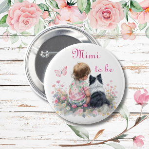 Bóton Redondo 5.08cm Mimi a caminho   Chás de Bebê e de Cachorrinho Ros