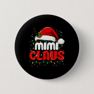 Bóton Redondo 5.08cm Mimi Claus Christmas Xmas Lights Papai noel Family