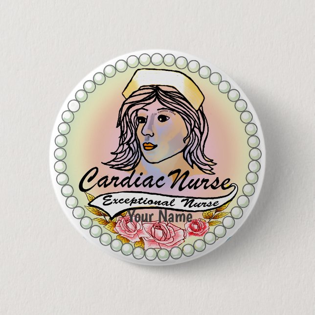 Bóton Redondo 5.08cm Minha enfermeira cardíaca (Frente)