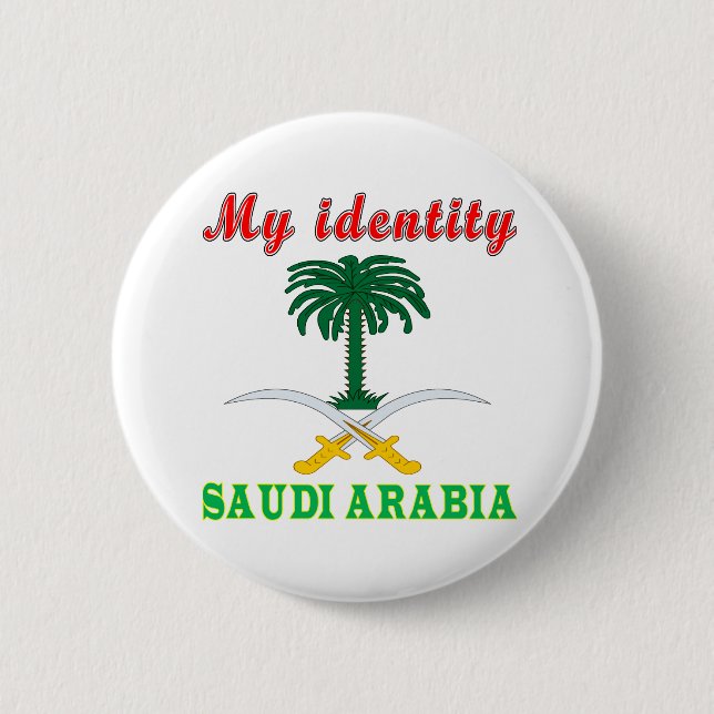 Bóton Redondo 5.08cm Minha identidade Arábia Saudita (Frente)