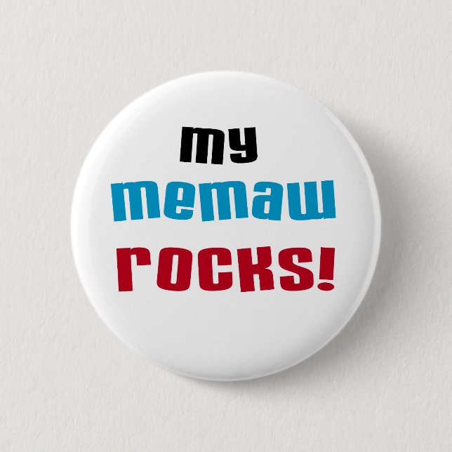 Bóton Redondo 5.08cm Minha Memaw Rocks T-shirts e presentes (Frente)