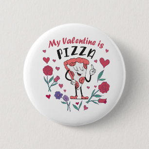 Bóton Redondo 5.08cm Minha Namorados é Pizza Convite