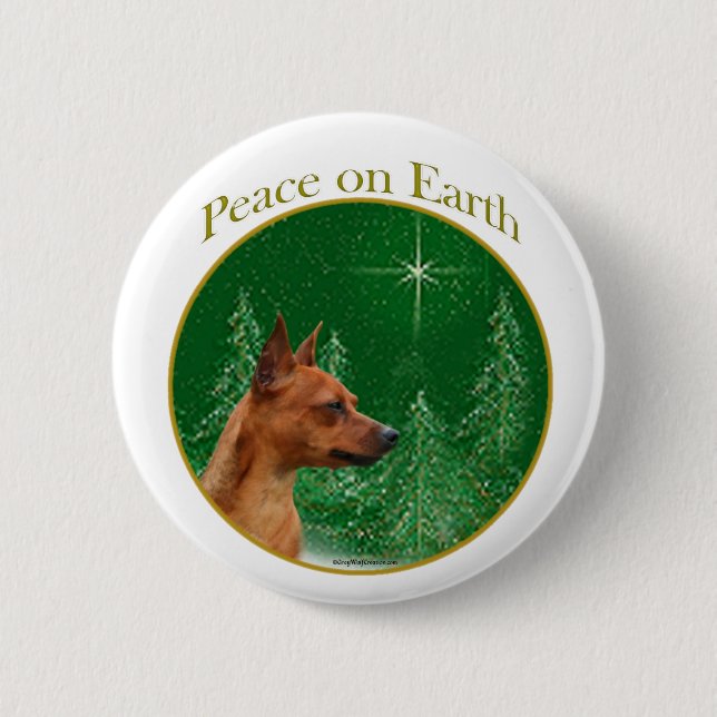 Bóton Redondo 5.08cm Miniatura Pinscher Peace (Frente)