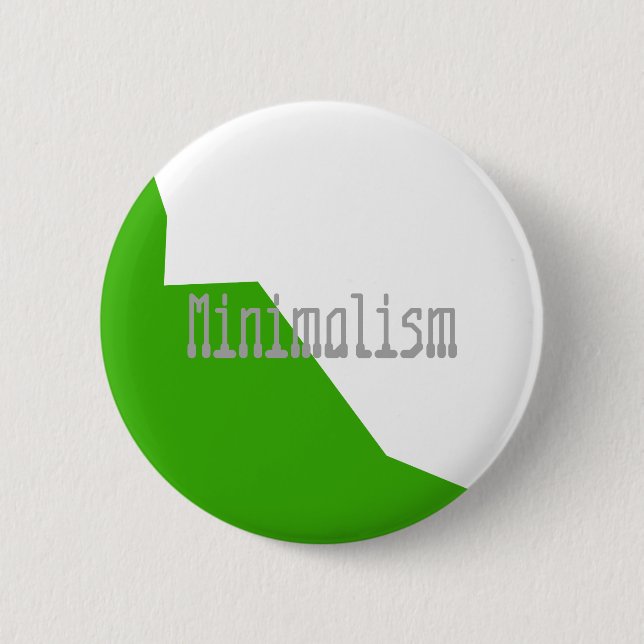 Bóton Redondo 5.08cm Minimalismo branco verde (Frente)