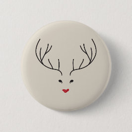Bóton Redondo 5.08cm minimalist reindeer face