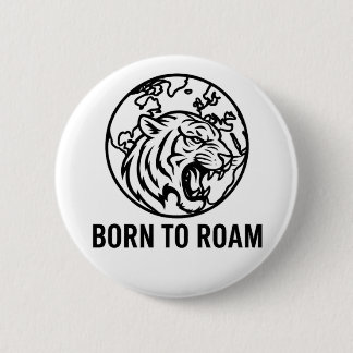 Bóton Redondo 5.08cm Minimalist Tiger Outline Hoodie