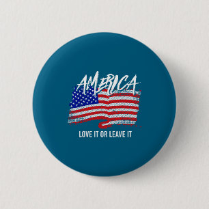 Bóton Redondo 5.08cm Minimalista Bandeira Americana Patriótica Liberdad