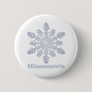 Bóton Redondo 5.08cm Minnesnowta Blue Snowflake
