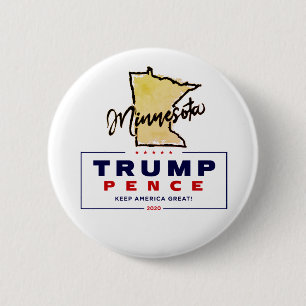 Bóton Redondo 5.08cm Minnesota for Trump- Pence 2020