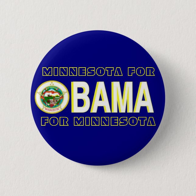 Bóton Redondo 5.08cm MINNESOTA PARA o botão de OBAMA (Frente)
