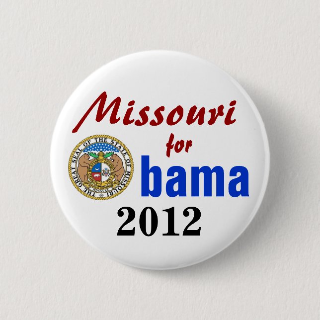 Bóton Redondo 5.08cm Missouri para Obama 2012 (Frente)