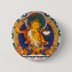 BÓTON REDONDO 5.08CM MITOLOGIA DE MANJUSHRI TIBET