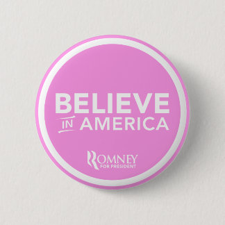 Bóton Redondo 5.08cm Mitt Romney acredita em América 2012 (luz - o