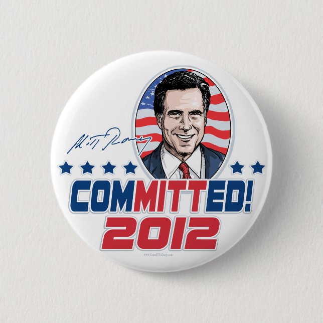 Bóton Redondo 5.08cm Mitt Romney cometeu a engrenagem 2012 (Frente)