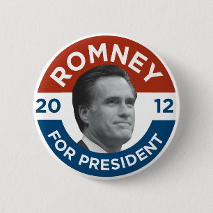 Bóton Redondo 5.08cm Mitt Romney para o presidente 2012