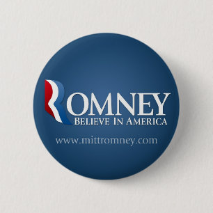 Bóton Redondo 5.08cm Mitt Romney para o presidente 2012