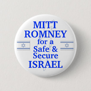 Bóton Redondo 5.08cm Mitt Romney para uma Israel segura 2012