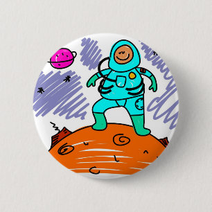 Bóton Redondo 5.08cm Miúdo do astronauta