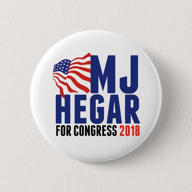 Bóton Redondo 5.08cm MJ Hegar para o Congresso 2018 (Frente)