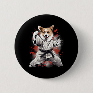 Bóton Redondo 5.08cm Mma Cardigan Welsh Corgi Dog Karate Para Homens