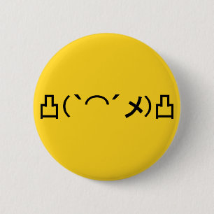 Bóton Redondo 5.08cm Mo' Angry Emoticon Japonês Kaomoji