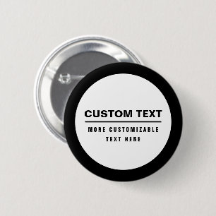 Bóton Redondo 5.08cm Modelo de Texto Personalizável Simples Negrito